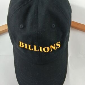 Black Cap with Yellow 'BILLIONS' Embroidery